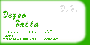 dezso halla business card